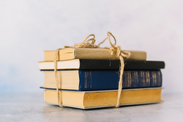 Free Photo pile of tied books