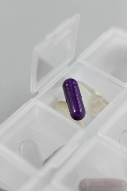 Pill box arrangement still life