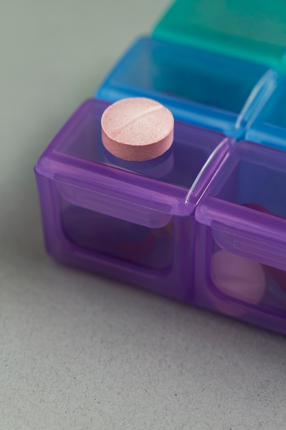 Pill box arrangement still life