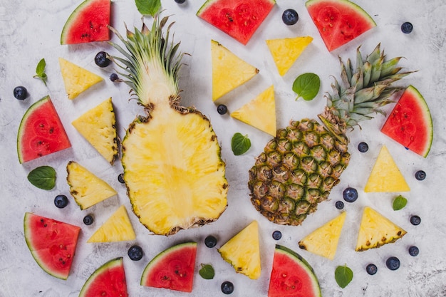 Pineapple and other fruits for summer season