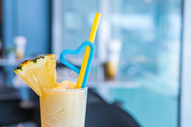 pineapple smoothie in a cafe'