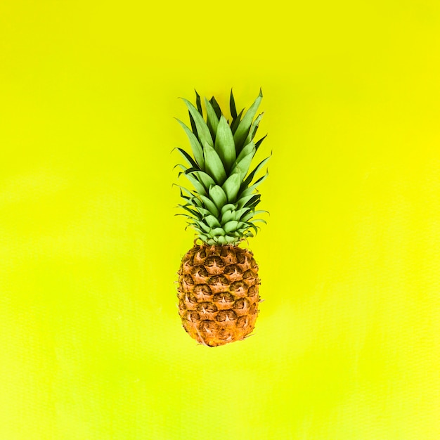 Pineapple with green leaves