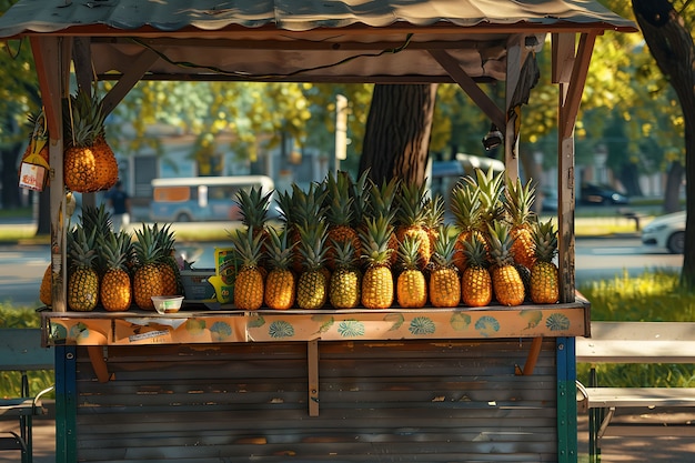 Free photo pineapples ready for sale