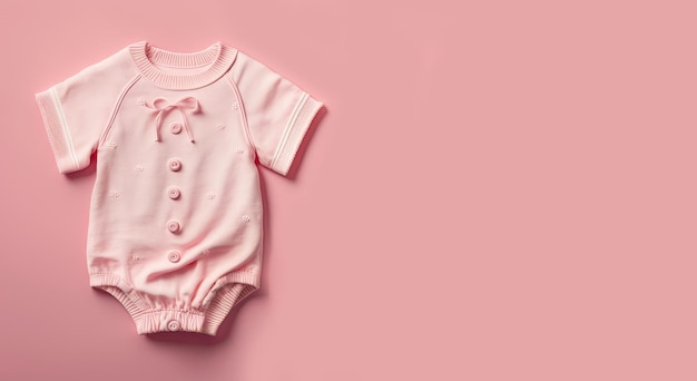 Free photo pink baby onesie on pink background