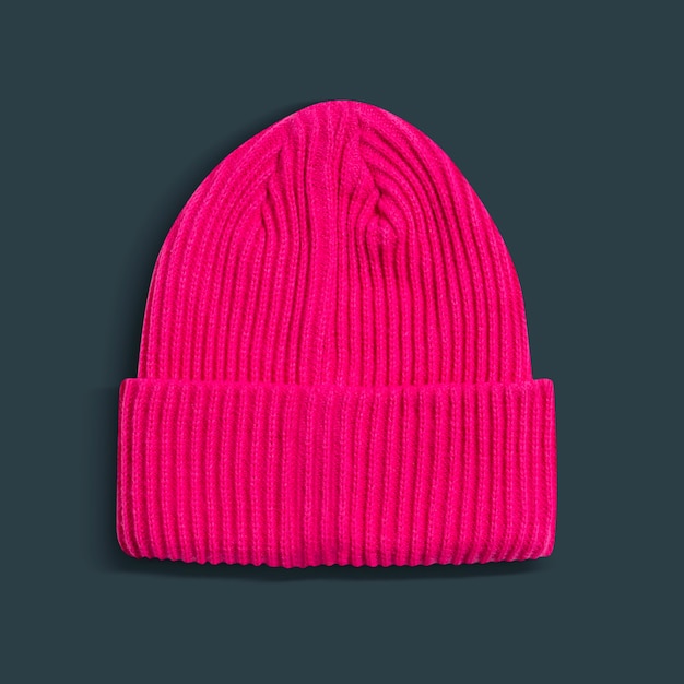 Free Photo pink beanie with cuff women’s winter accessories