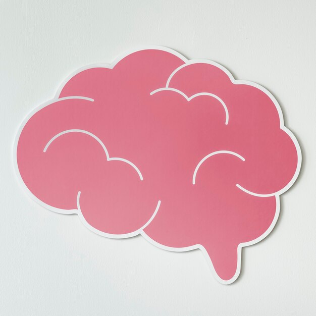 Pink brain creative ideas icon