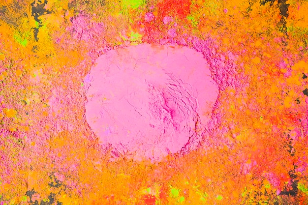 Pink circle from powder on table