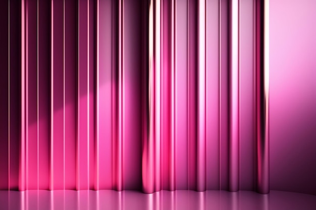 A pink curtain with a light on it