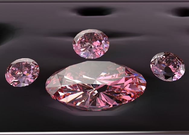 Pink diamonds arrangement high angle