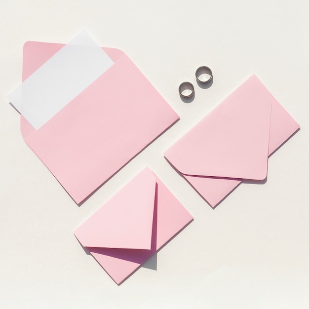 Pink envelopes for wedding invitations 