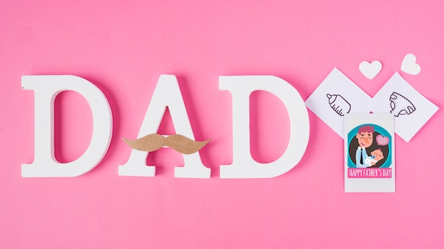 Free photo pink fathers day composition