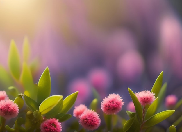 Free Photo pink flowers in a field with a purple background