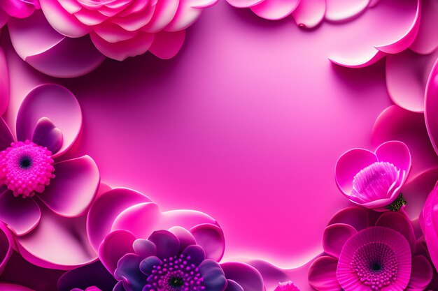 Pink flowers on a pink background