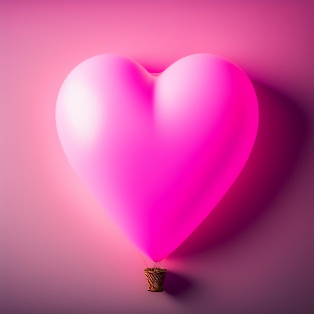 Free photo a pink heart shaped balloon with a hole in it.