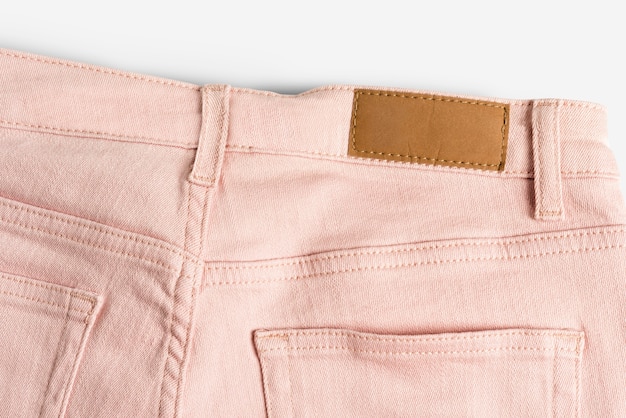 Pink jeans with blank clothing label casual wear fashion