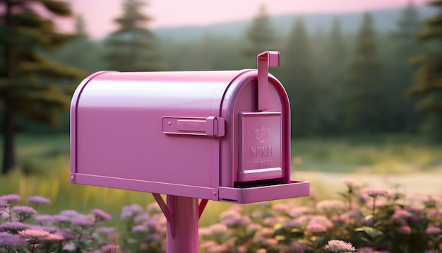 Free photo pink mail box background