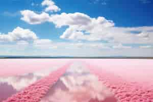 Free photo pink nature landscape with vegetation