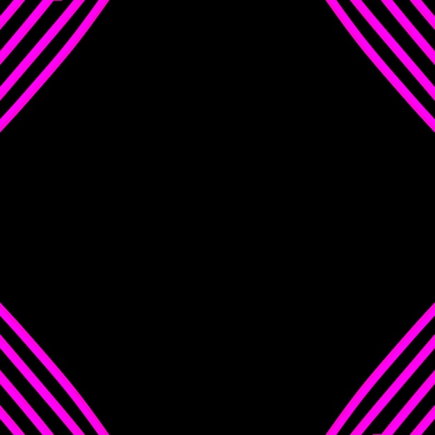 Pink neon strip light on corner of the black background