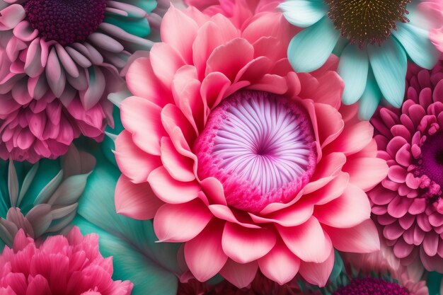 A pink and orange plate with a flower on it