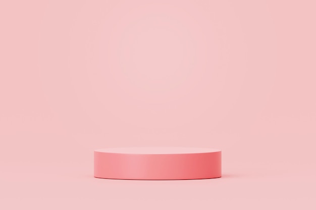 Free photo pink pastel podium product stand podium background for product placement 3d rendering