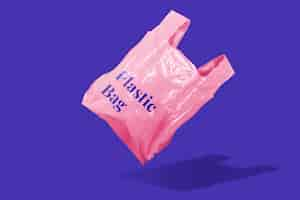 Free photo pink plastic grocery bag