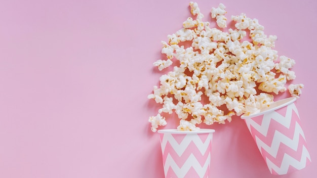 Pink popcorn background