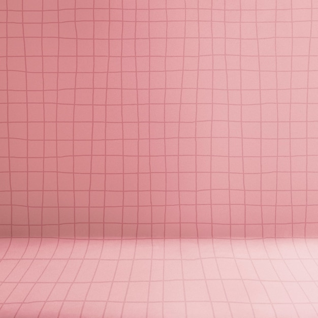 Free photo pink product backdrop, grid pattern shelf