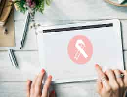 Free photo pink ribbon breast cancer healthcare concept