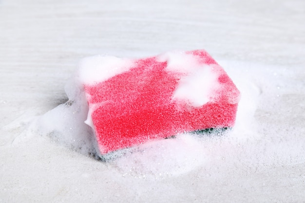 Free photo pink sponge with foam