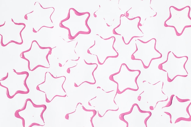 Pink star-shaped stains