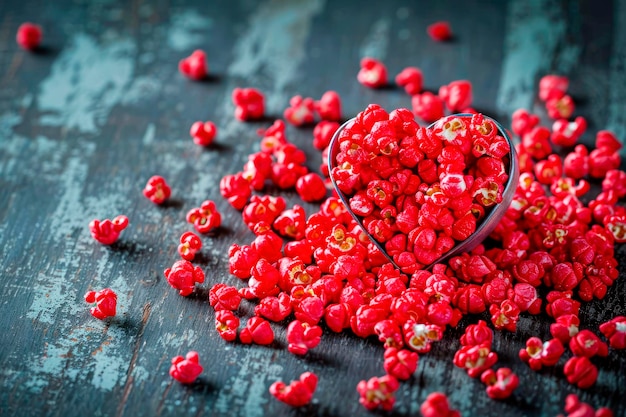 Free Photo pink sweet popcorn in heart box