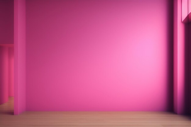 Free Photo a pink wall in an empty room with a window and a plant in the corner.