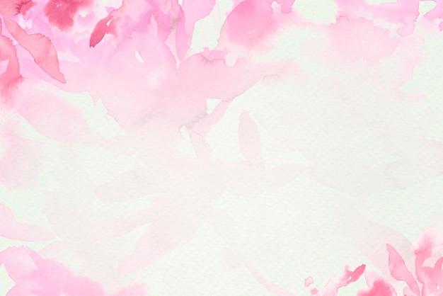 Pink watercolor leaf background aesthetic spring season