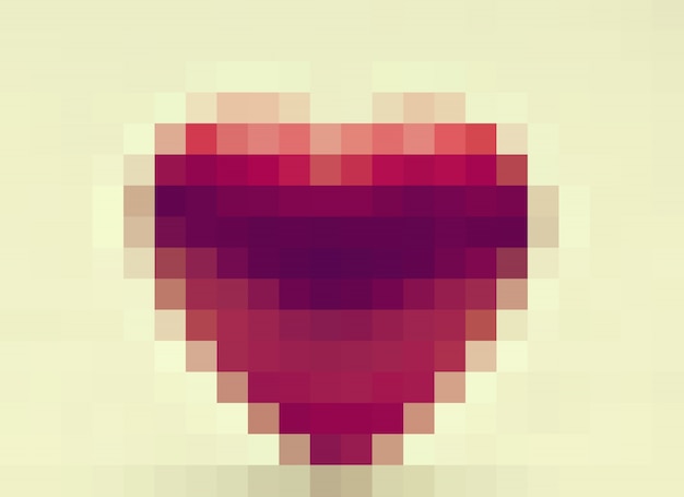 Free photo pixelated heart