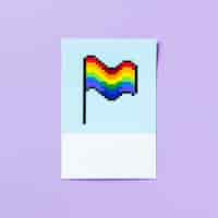 Free photo pixelated pride lgbt rainbow flag