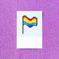 Free photo pixelated pride lgbt rainbow flag