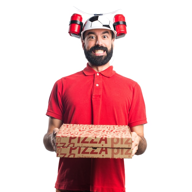 Free photo pizza delivery man