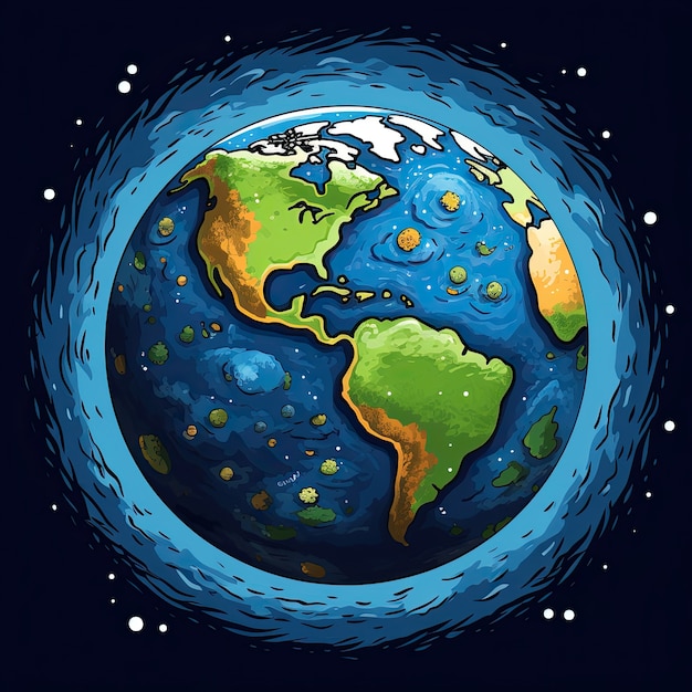 Free Photo planet earth in cartoon style