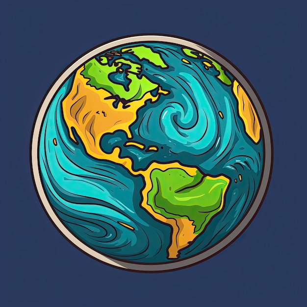 Free photo planet earth in cartoon style