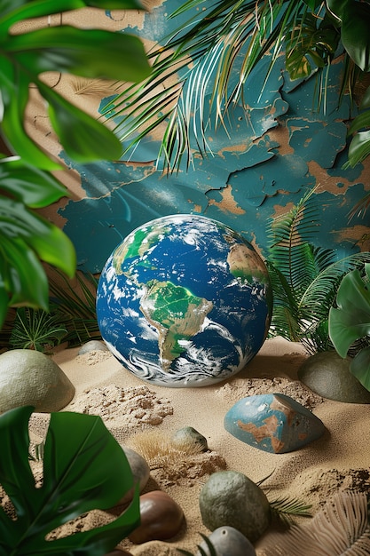 Free photo planet earth surrounded by nature and vegetation