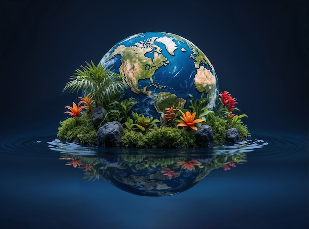 Free photo planet earth surrounded by nature and vegetation