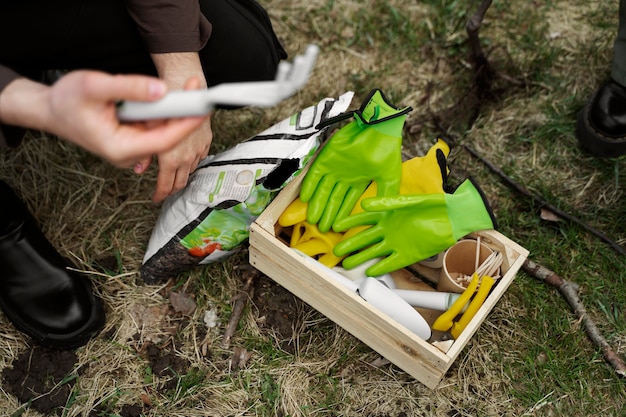 Planting trees as part of reforestation process