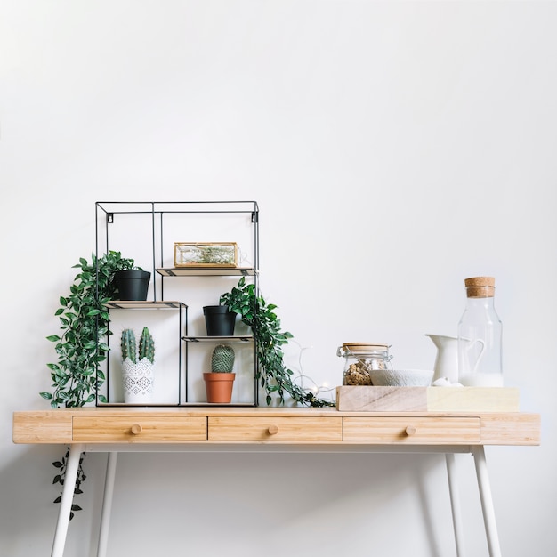 Plants on table