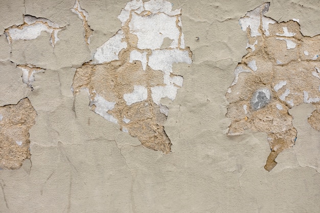 Plaster peeling on rough surface