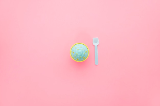 Plastic ice cream and spoon