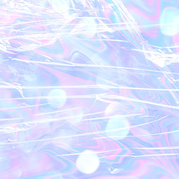 Free photo plastic wrap texture holographic pastel