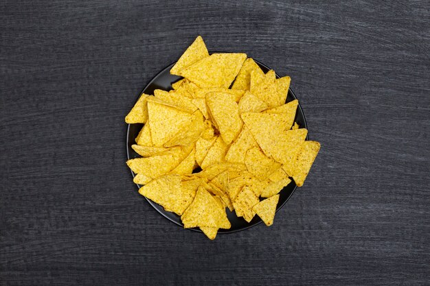 Plate of crunchy nachos