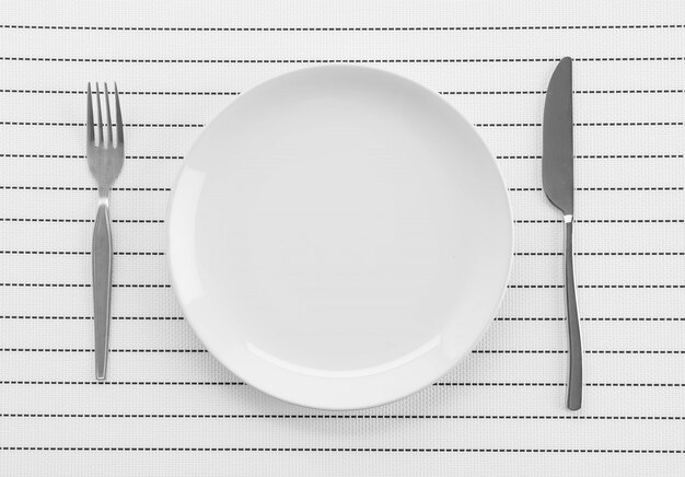 plate mat with plate fork and knife