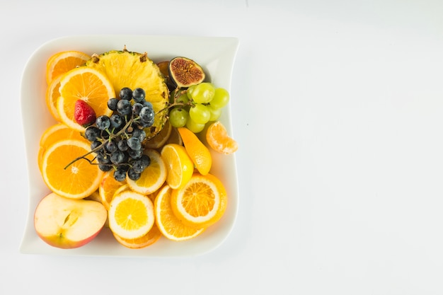 Plate with delectable fruits