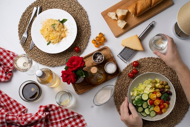 Plate with delicious vegetable salad